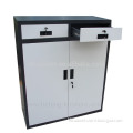 Steel glass door file cabinet with drawers